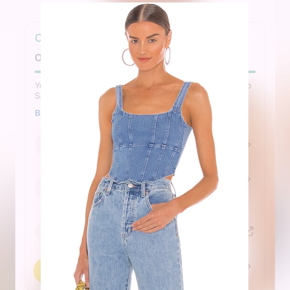 REVOLVE • OW Collection Demi Denim Top • msrp $99 • Medium